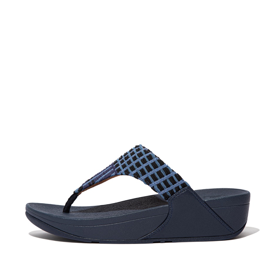 Fitflop Art-Denim Toe-Post Sandals Midnight Navy