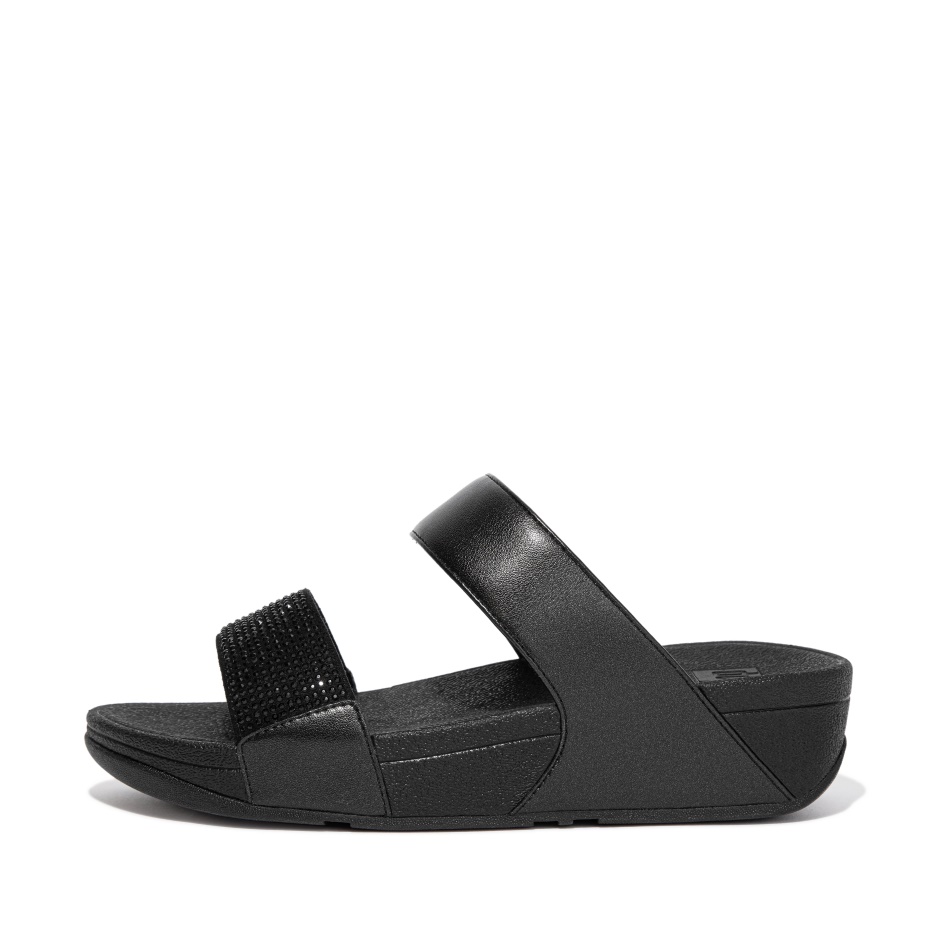 Fitflop Crystal Slides All Black
