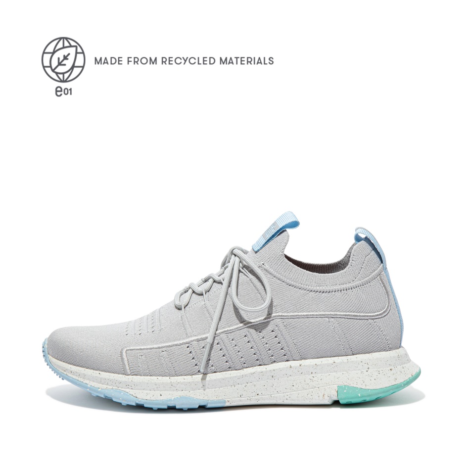 Fitflop Knit Sports Trainers Soft Grey Mix