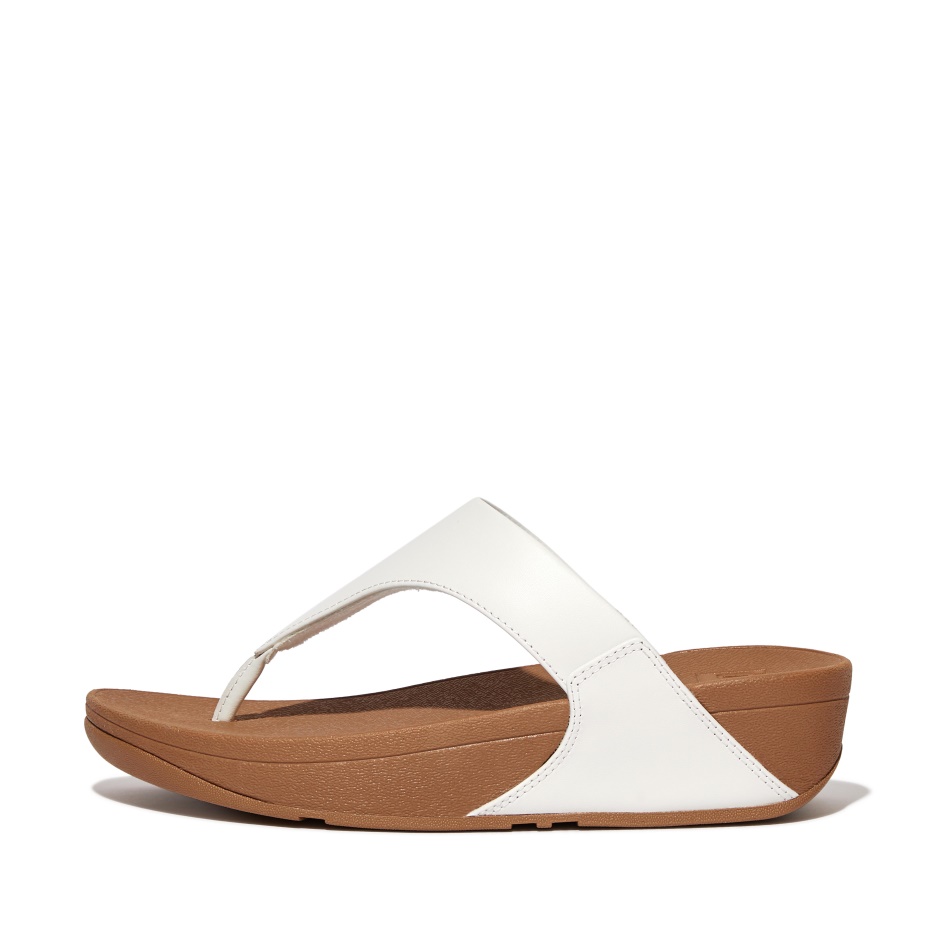 Fitflop Leather Toe-Post Sandals White