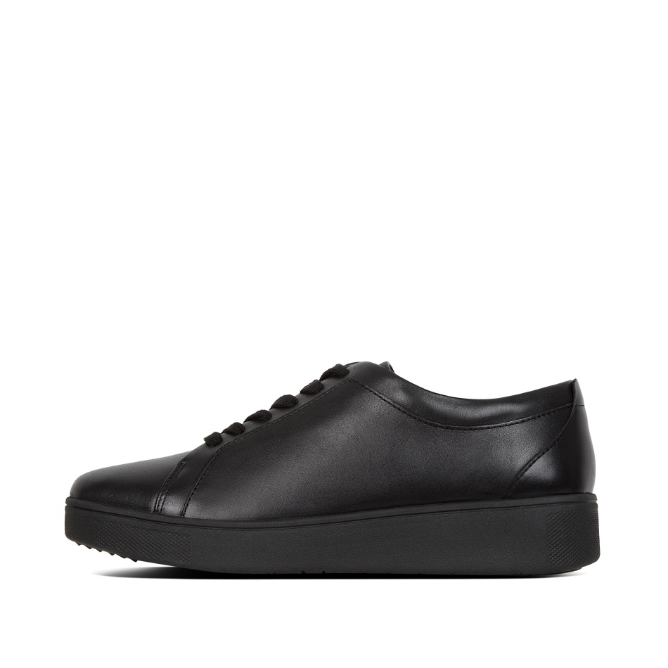 Fitflop Leather Trainers All Black