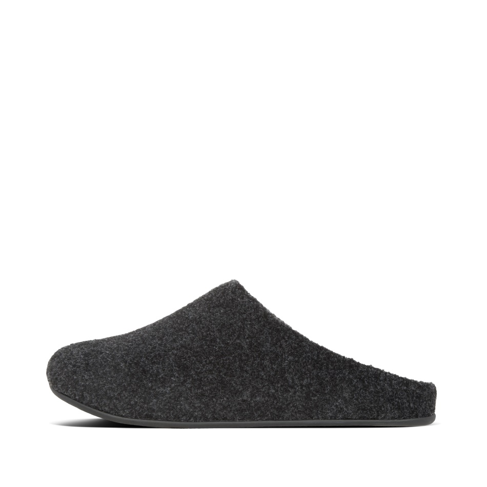 Fitflop Mens Felt Slippers All Black