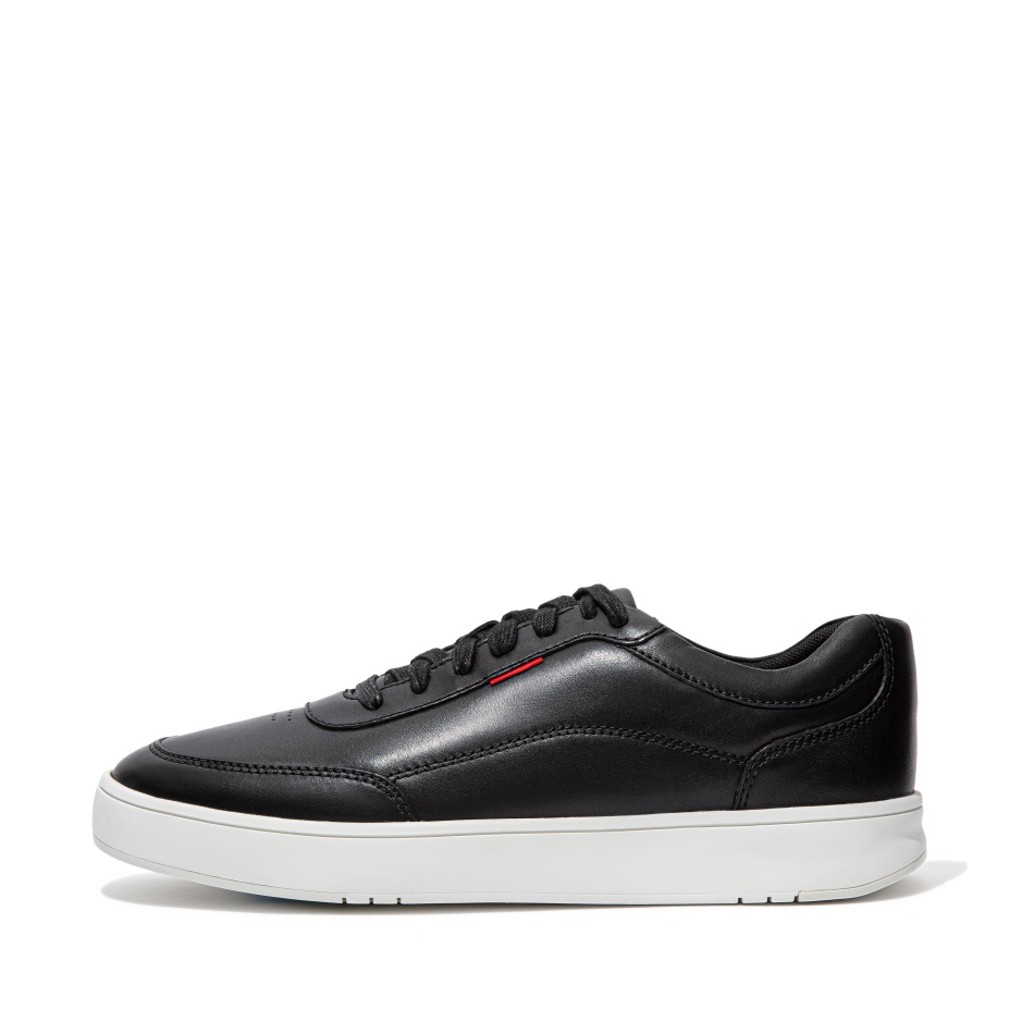 Fitflop Mens Leather Trainers Black
