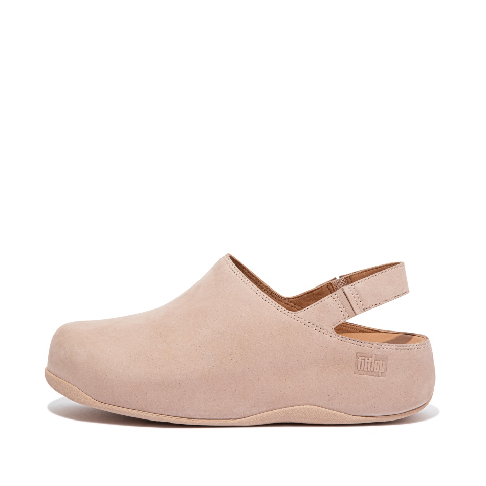 Fitflop Nubuck Back-Strap Clogs Naked Pink