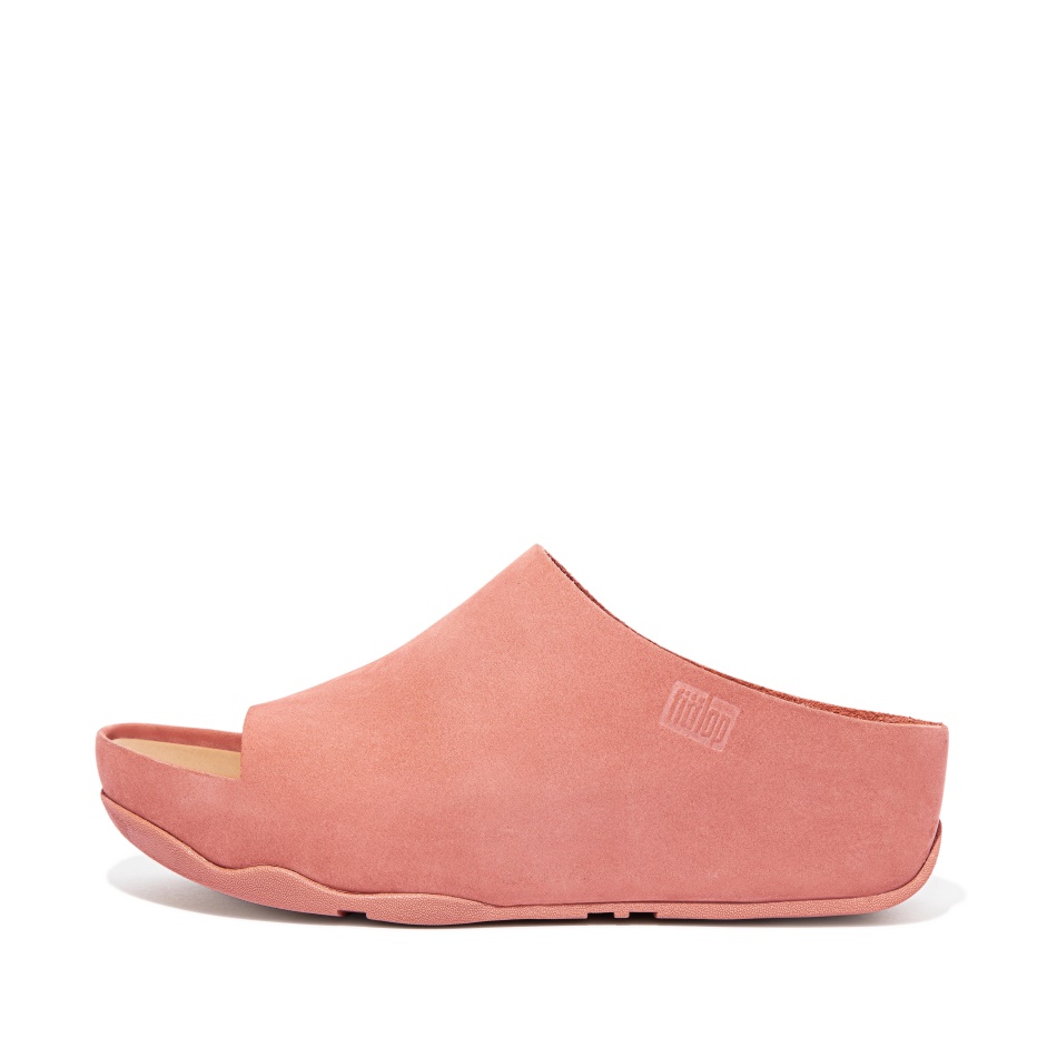 Fitflop Nubuck Slides Warm Rose