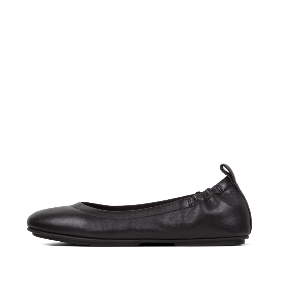 Fitflop Soft Leather Ballet Pumps Black