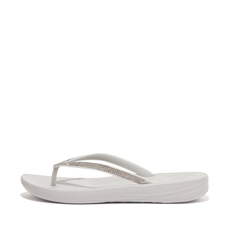 Fitflop Sparkle Ergonomic Flip-Flops Soft Grey