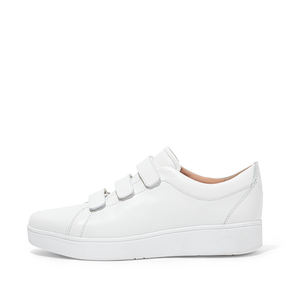 Fitflop Strap Leather Trainers Urban White