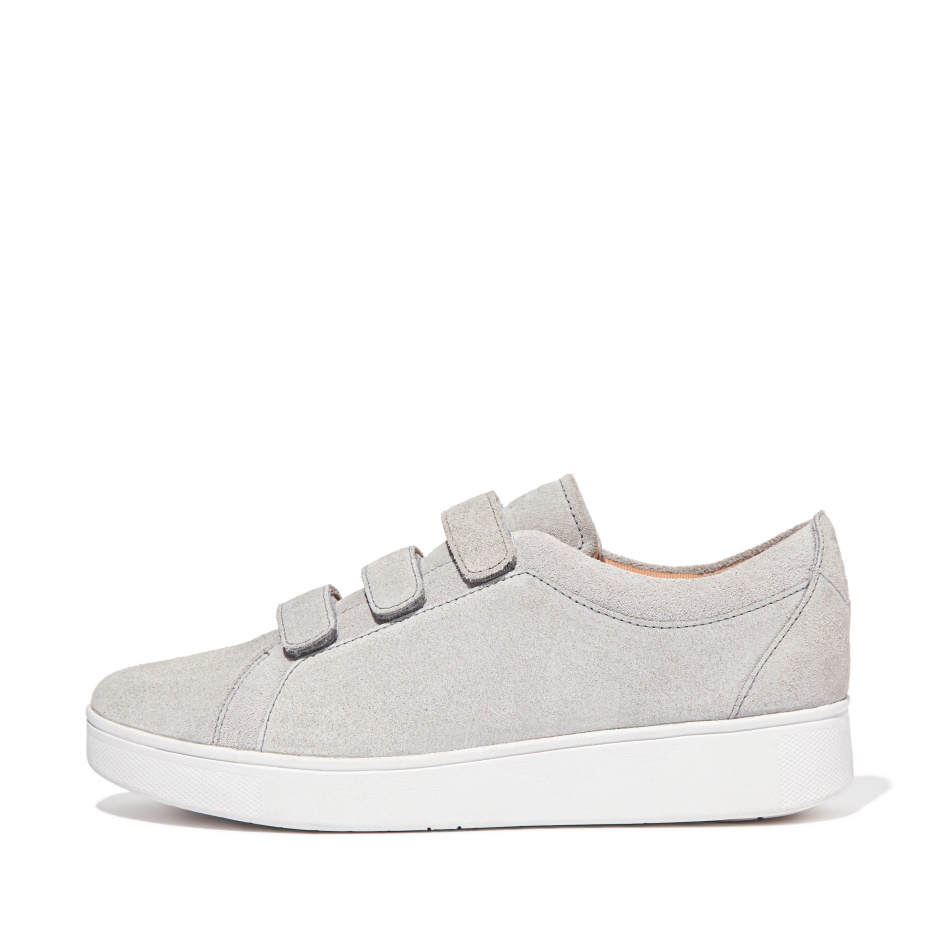 Fitflop Strap Suede Trainers Soft Grey