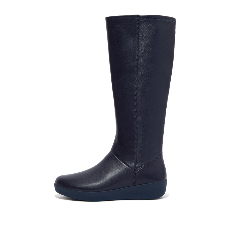 Fitflop Stretch Knee-High Boots Midnight Navy