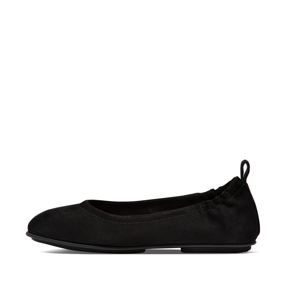 Fitflop Suede Ballet Pumps All Black