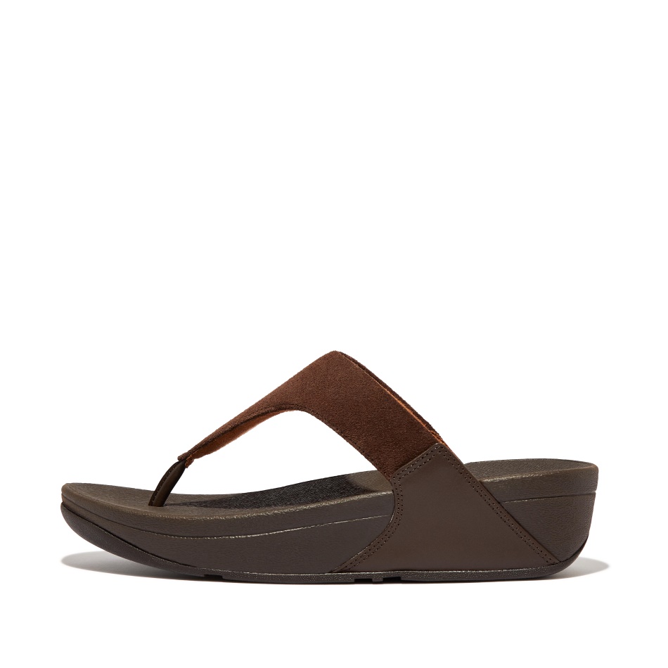 Fitflop Suede Toe-Post Sandals Brown Mix