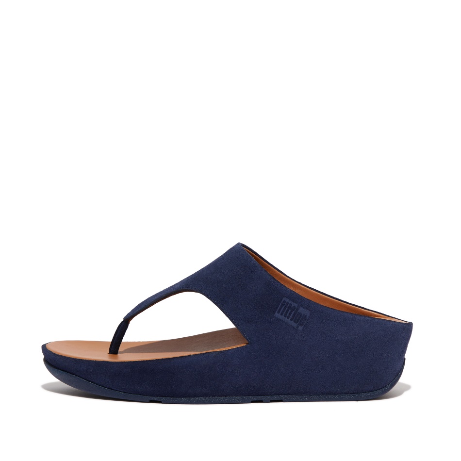 Fitflop Suede Toe-Post Sandals Midnight Navy SHUV