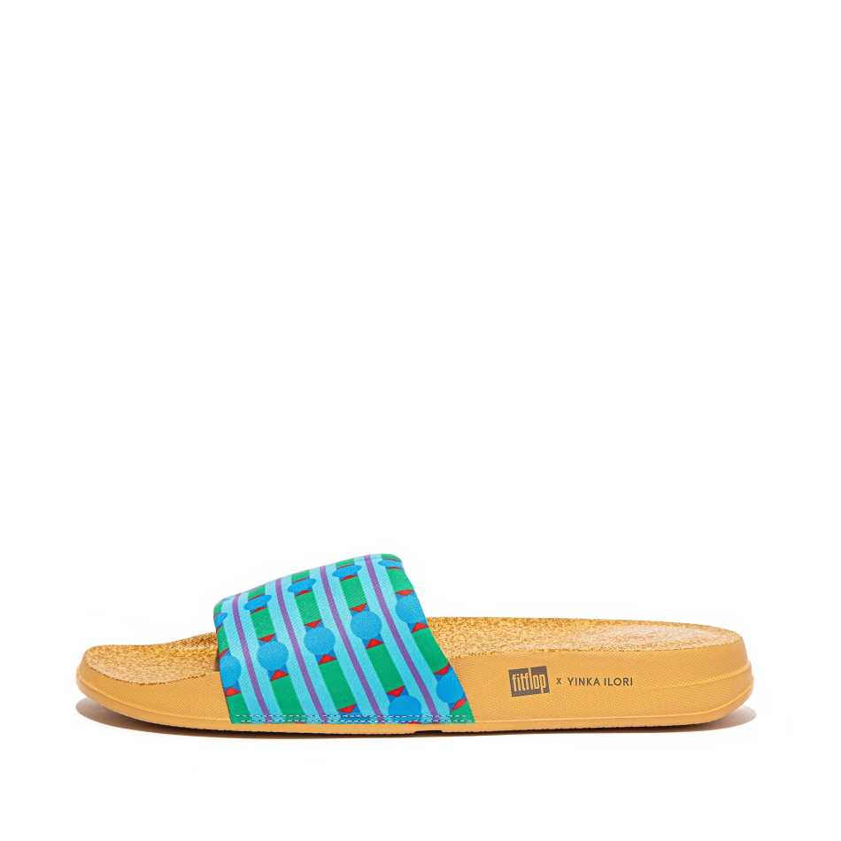 Fitflop Water-Resistant Slides Ice Blue-Green