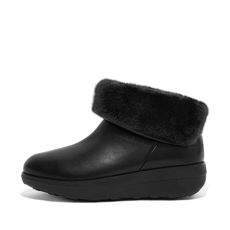 Fitflop Waterproof Shearling-Lined Ankle Boots All Black