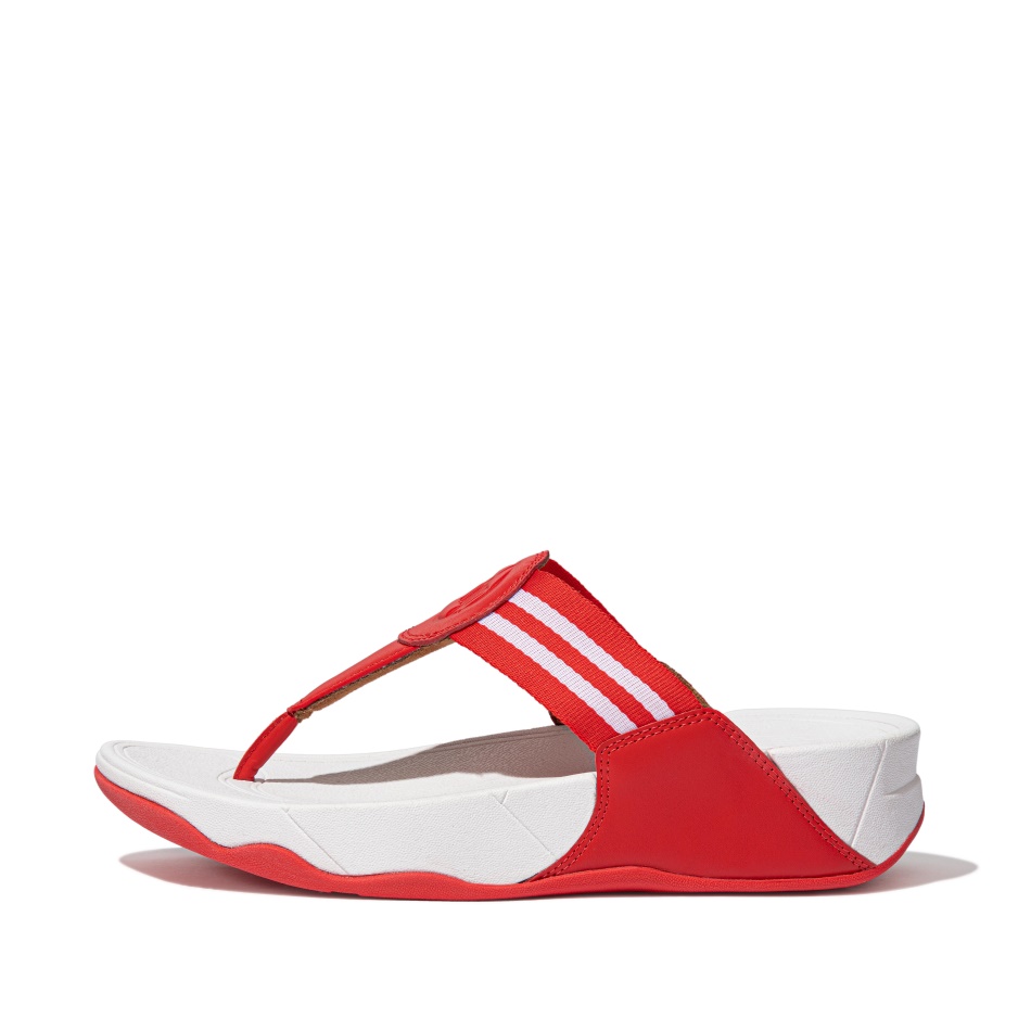 Fitflop Webbing Toe-Post Sandals Red